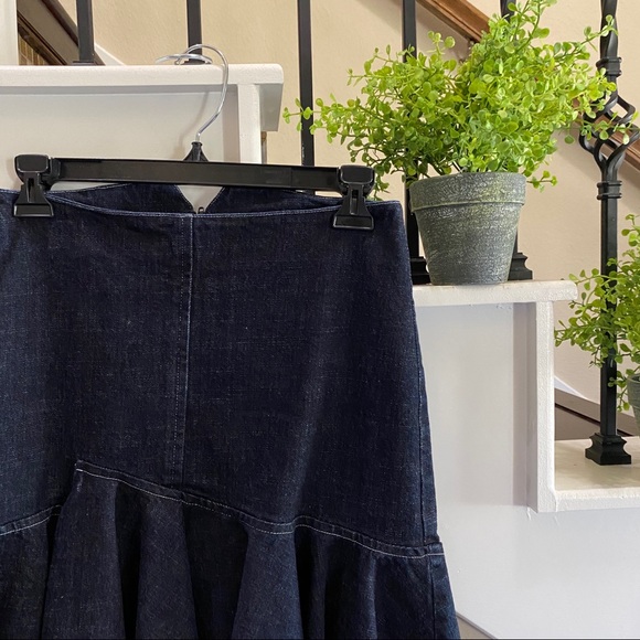 Scripted - Ruffle Denim Mini Skirt - Picture 4 of 16